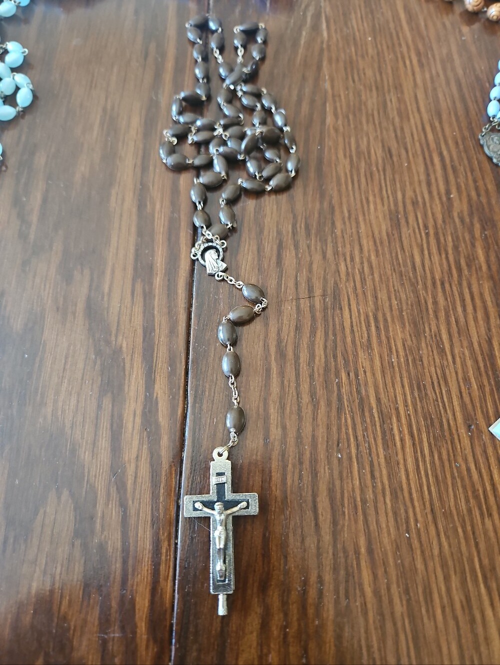 Vintage RELIC Rosary CATACOMB AGNUS  W/Crucifix SEED BEAN Rosary